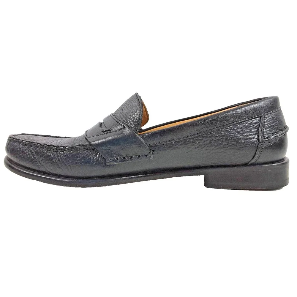 Belvedere Studio Michelle Men's Black Pebbled Leather Penny Loafer Shoe‎ Sz 9 EE